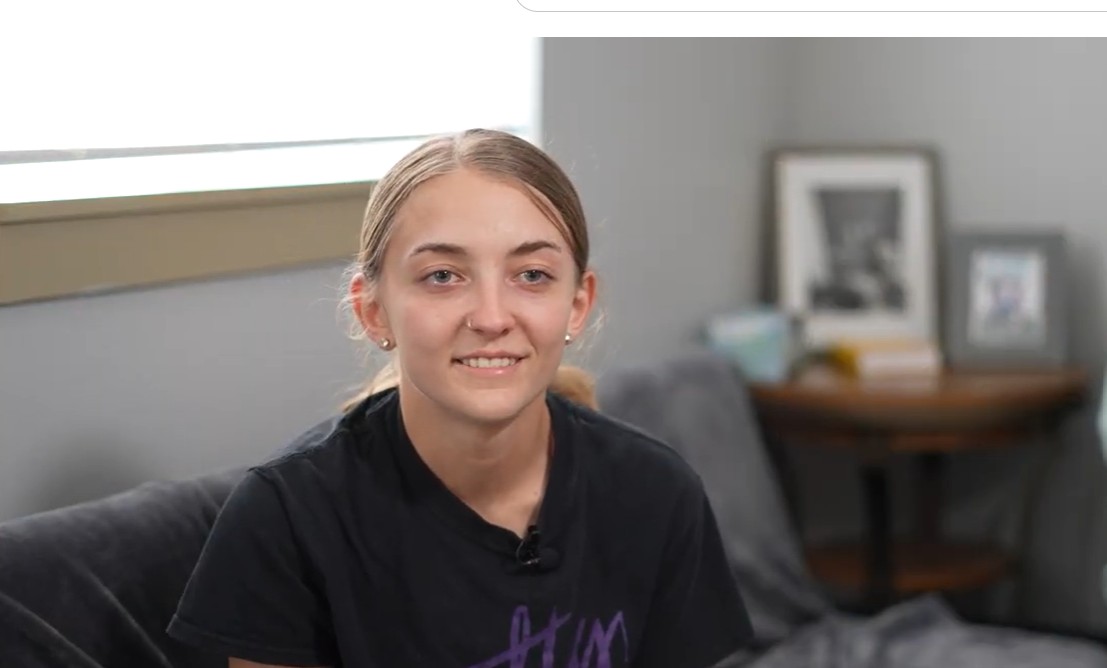 Grace, a resident of Dana Village, and former foster child, smiles as she recounts her experience with Lutheran Family Services.